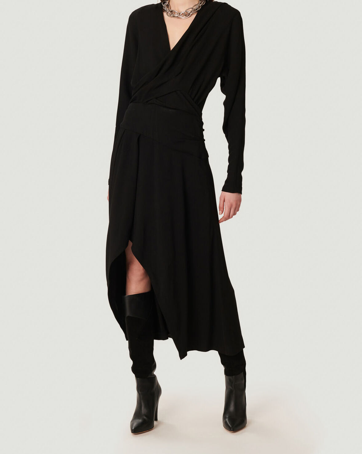 ELMAS DRAPED FULL LENGTH DRESS image number null
